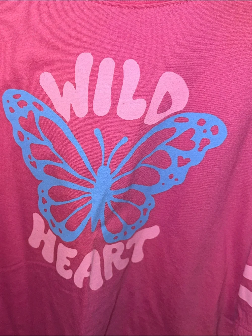Old Navy Girls Wild Heart Butterfly Graphic Top Size M 8 Pink